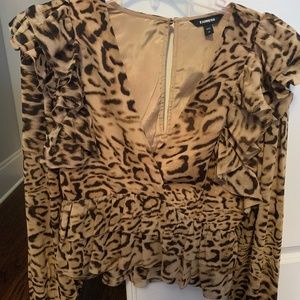 Express leopard blouse